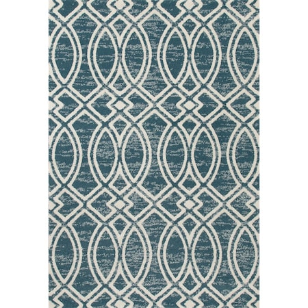 Standalone 8 X 10 Ft. Highline Collection Ogee Trellis Woven Area Rug, Aqua ST323779